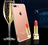 Apple iPhone 7 Plus Rose Gold Mirror Case, Miniko(TM) Luxury Anti-scratch Ultra thin Mirror Metal Aluminum Frame Case for Apple iPhone 7 Plus - Rose Gold