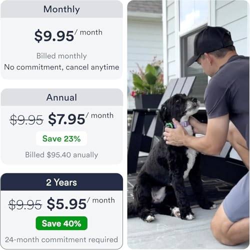 Image of GPS Pet Tracker for Dogs - Dog Tracker Fits on Your Pets Collar, Waterproof, Smart App Controllable Geofencing and Pet Location History (Dog - 4 Months Included)