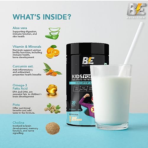 Image of Be Nutrition Kids Formula Chocolate - 500gm, Kids Protein Powder for Growth & Gain, No Refined Sugar, Vitamins & Minerals, Supports Brain Health, Healthy Muscle, Healthy Gut & Boosts Immunity