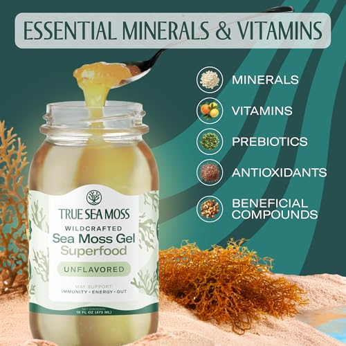 TrueSeaMoss Sea Moss Gel – Made in USA – Wildcrafted Seamoss & Jarred Vegetables – Original, Pack of 2 (Labels may Vary)