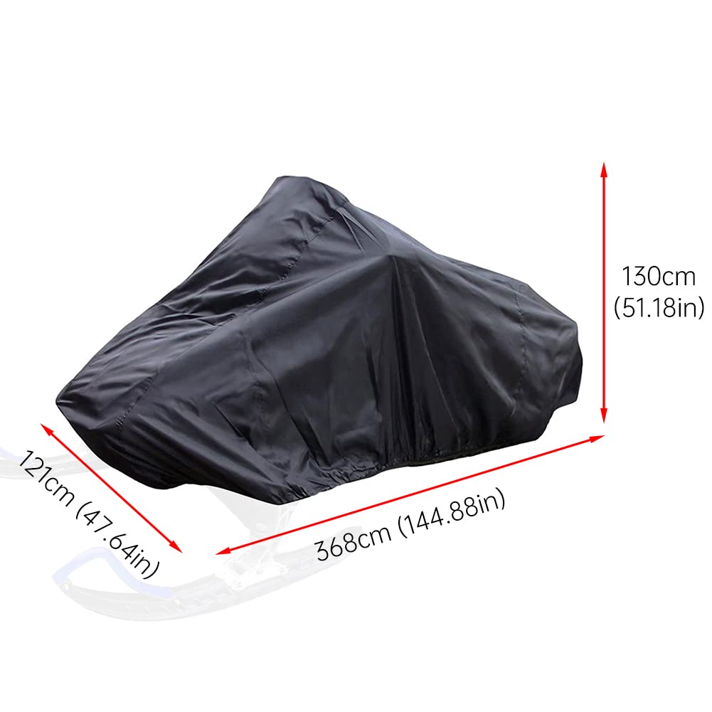 Deichselabdeckung, Asudaro Winter-Motorradabdeckung Universal Anhänger Schneemobil-Schutzhülle Abdeckung Wasserdicht Rodel Abdeckun Schnee Decke UV-beständig mit Bungee-Kabel,368 * 130 * 121cm