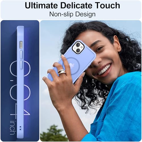 Image of MOCCA Magnetic Shockproof for iPhone 13 Case,Blue | 13ft Drop | Compatible with MagSafe | w / Screen & Lens Protectors | Anti-Slip Matte | Raised Camera & Screen Lip | Ultra-Slim