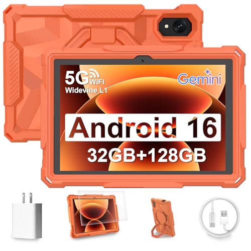 SCREENOVATE Tablet 10 Inch Android 16 Tablet, 32GB RAM 128GB ROM | 1TB Expansion, Octa-core, Large Capacity Battery, 5MP + 8MP Dual Camera, 5G/2.4G WiFi, Bluetooth 5.0, GPS, Case