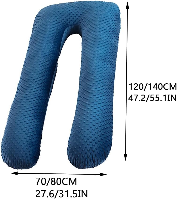 U Shaped Pregnancy Pillow, Full Body Maternity Pillow with Belly Support, Big Pillow with Removable Washable Cover, Multi-Functional Pregnancy Must Haves for Sleeping (Blue, 70*120CM(27.6*47.2IN))