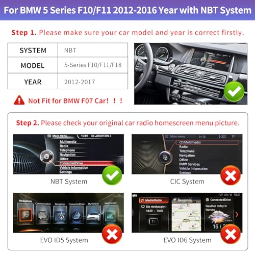 Road Top pantalla 10.25" CarPlay para BMW 5 F10/F11 NBT miniatura 2
