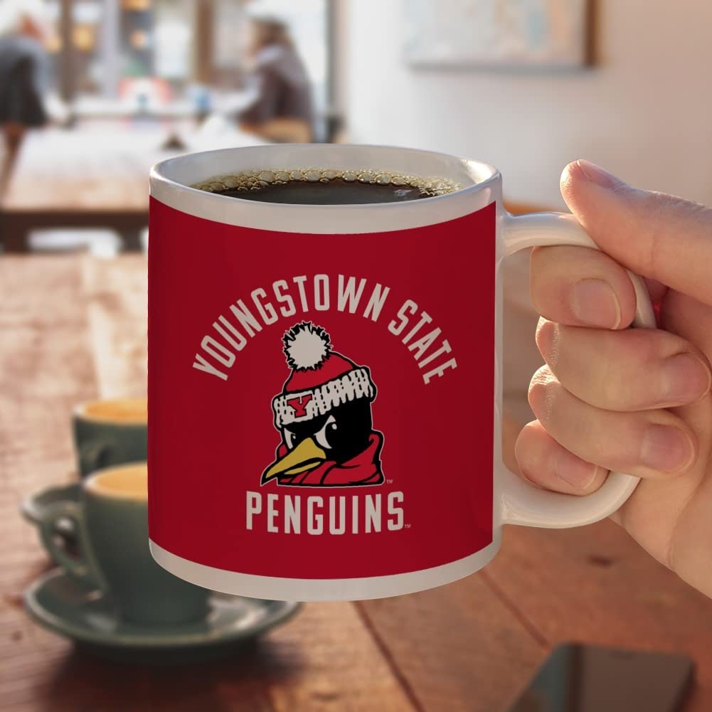 Youngstown State Penguins Logo Ceramic Coffee Mug, Novelty Gift Mugs for Coffee, Tea and Hot Drinks, 11oz, White 4