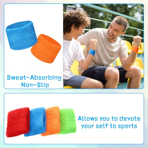 Leyndo Wrist Sweatbands Bulk for Kids Field Day Cotton Terry Sweat Bands Sports Fan Wristbands Kids for Summer Camp Student Football Team Competition Party - Image 4
