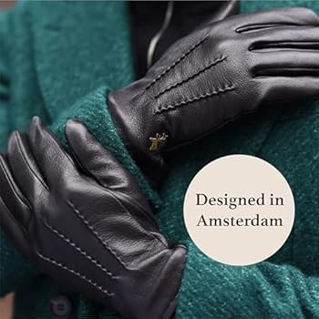 Suède Handschoenen Heren - Zwart - Luxe wol/kasjmier Voering - Schwartz