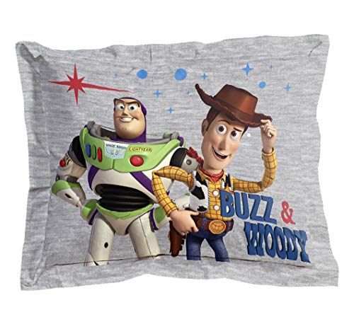 Image of Jay Franco Disney Pixar Story 4 All The Toys Full Bed Set, Blue | Woody Buzz Jessie, Comforter Sheets Shams Pillowcases, Official Brand, Soft Microfiber, Machine Washable, Kids Gift