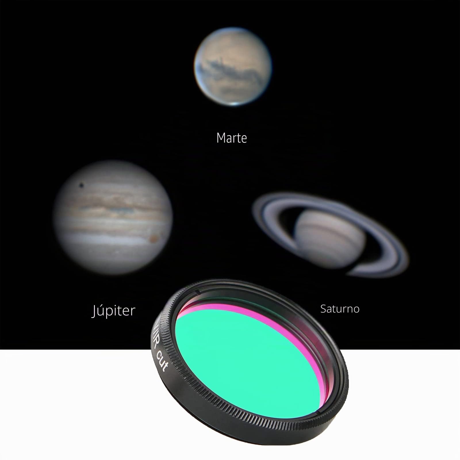 Svbony Filtro Telescópico de 1,25'', Filtro de Corte UV/IR, Filtros Oculares de Alto Contraste, Reducir el Brill, Accesorios para Telescopios para Observaciones Astronómicas Lunares y Planetarias