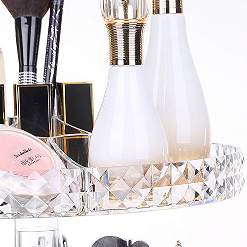 TRIXES Make Up Organiser - 360 Grad Kosmetik Organiser - 3-stöckiger, klarer Acrylständer - Drehbares Display mit… – Bild 3