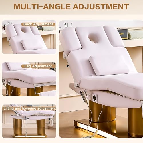 HHEvergreenEnsemble Massage Table - Electric Facial Bed with Multi Angle Adjustment,Spa Beauty Esthetician Bed and Lash Table for Beauty Salon,Family(4.0 Motors) - Image 3
