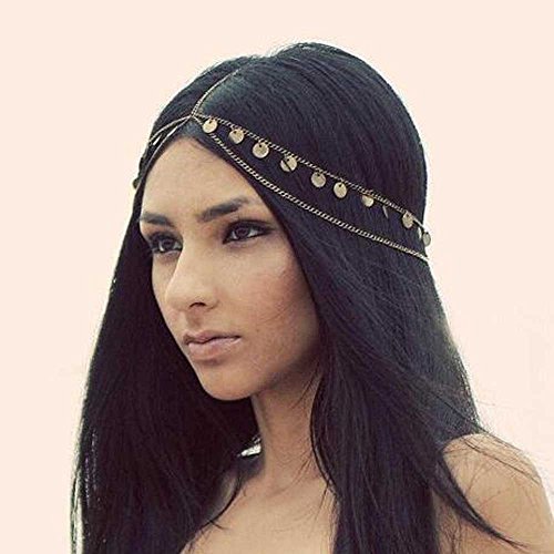 Unicra Wedding Headband Gold Hair Accessories with Sequins Shinning Headpiece for Women and Girls Gold
