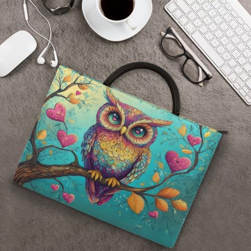 Funda para laptop 13.3 pulgadas con asas y bolsillos color búho miniatura 6