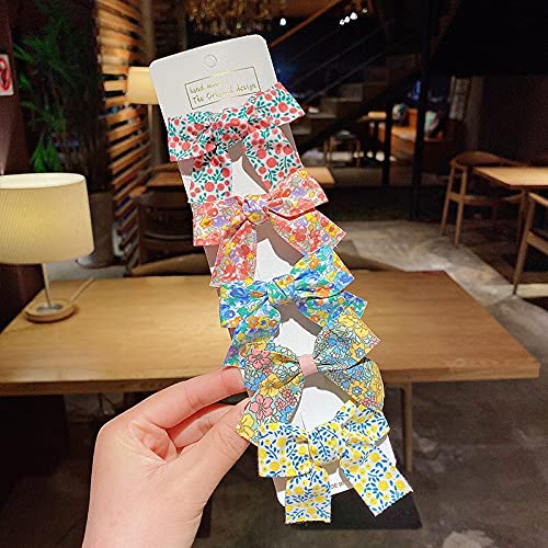 Combo of 13 pcs Printed Bow Hair Clips