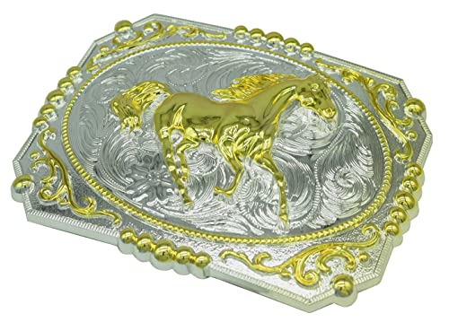 Image of Moranse Cross Cowboy Kneeling Prayer Horse Zinc Alloy Belt Buckles