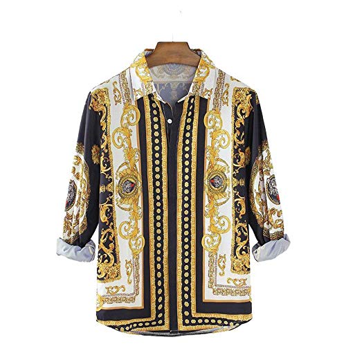 Men's Magic Cotton Digital Printed Summer Vacation Beach Picnic Shirt (RE-54; Black)