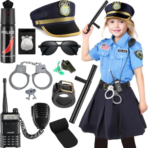 Police Officer Costume for Girls Kids, Halloween Costumes for Girls 3-12 - image 1
