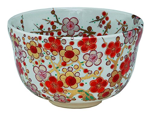 Miyachi Eikou Matcha Bowl, White, Size: Diameter 4.9 x Height 3.1 inches (12.4 x 7.8 cm), Hand Umebayashi Presentation Box