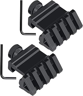 Feyachi 45 Degree Offset Picatinny/Weaver Rail Mount for Scopes or Dot Optics - 2 pcs