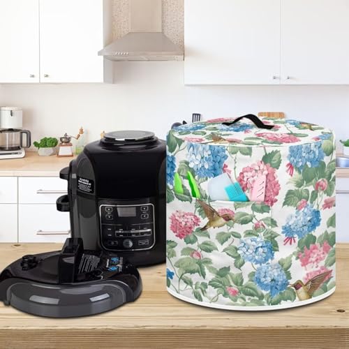 Image of Cozeyat Floral Rooster Appliance Cover Dust Cover for 6 Quart,Electric Pressure Cooker Rice cooker,Air Fryer and Crock Pot, Machine Washable