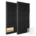 Acoustic Panels 48"x24"x2" - Sound Proof Wall Panels for Studio & Home Office, Egg Crate Foam with High Density Noise Absorption, Easy to Cut & Install (2 Pack)