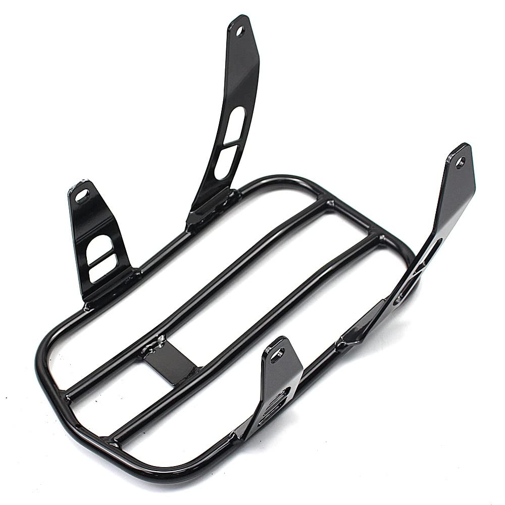 Stahl Kotflügel hinten Bolt auf Solo Gepäckträger für In-di-an Scout Bobber 2018-2019 2020 2021Motorrad-Zubehör Bright Black Motorrad Gepäckträger (Color : Schwarz)
