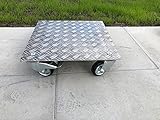  Pflanzenroller AluRiffelblech Q280 bis280kg Blumenroller Untersetzer Quadrat Indoor Outdoor (Riffel5/6,5-280-400x400)