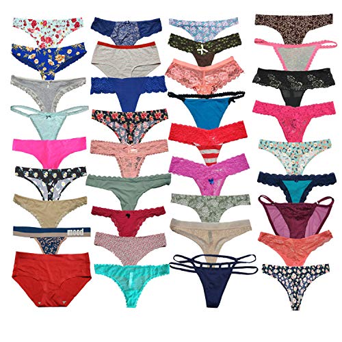LUSTA Variety Panties Thong Pack for Women Underwear Bikini Hipster G-String Tangas Assorted Multipack Thong3
