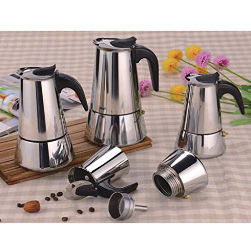 Baoblaze Cafeteira Italiana Cafeteira Moka Pot Prata 4 Tamanhos - 6 Taça