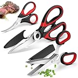 Utilisation en toute sécurité : Nous avons équipé nos ciseaux de cuisine et nos ciseaux à herbes de capuchons de protection afin de protéger efficacement les lames, garantissant ainsi une manipulation sûre et prévenant les coupures aux doigts.