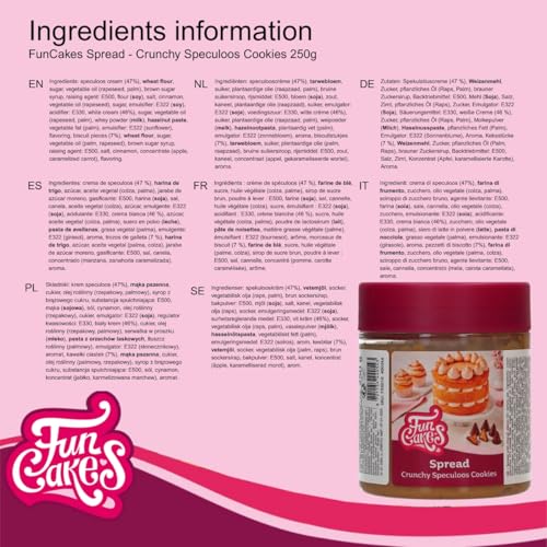 FunCakes Spread Crunchy Speculoos Cookies: Aufstrich Knusprige Spekulatiuskekse, gut zum Schichten zwischen Kuchen, zum Auftragen auf oder in Gebackene Cakes - 250g