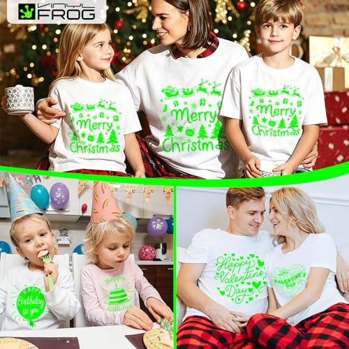 Image of Heat Transfer Vinyl Roll PU Neon Green HTV 10 inch x5FT for T-Shirts | Neon Green Iron on Vinyl for T-Shirts, Stretchy & Machine Washable Heat Press Vinyl for DIY Craft Designs