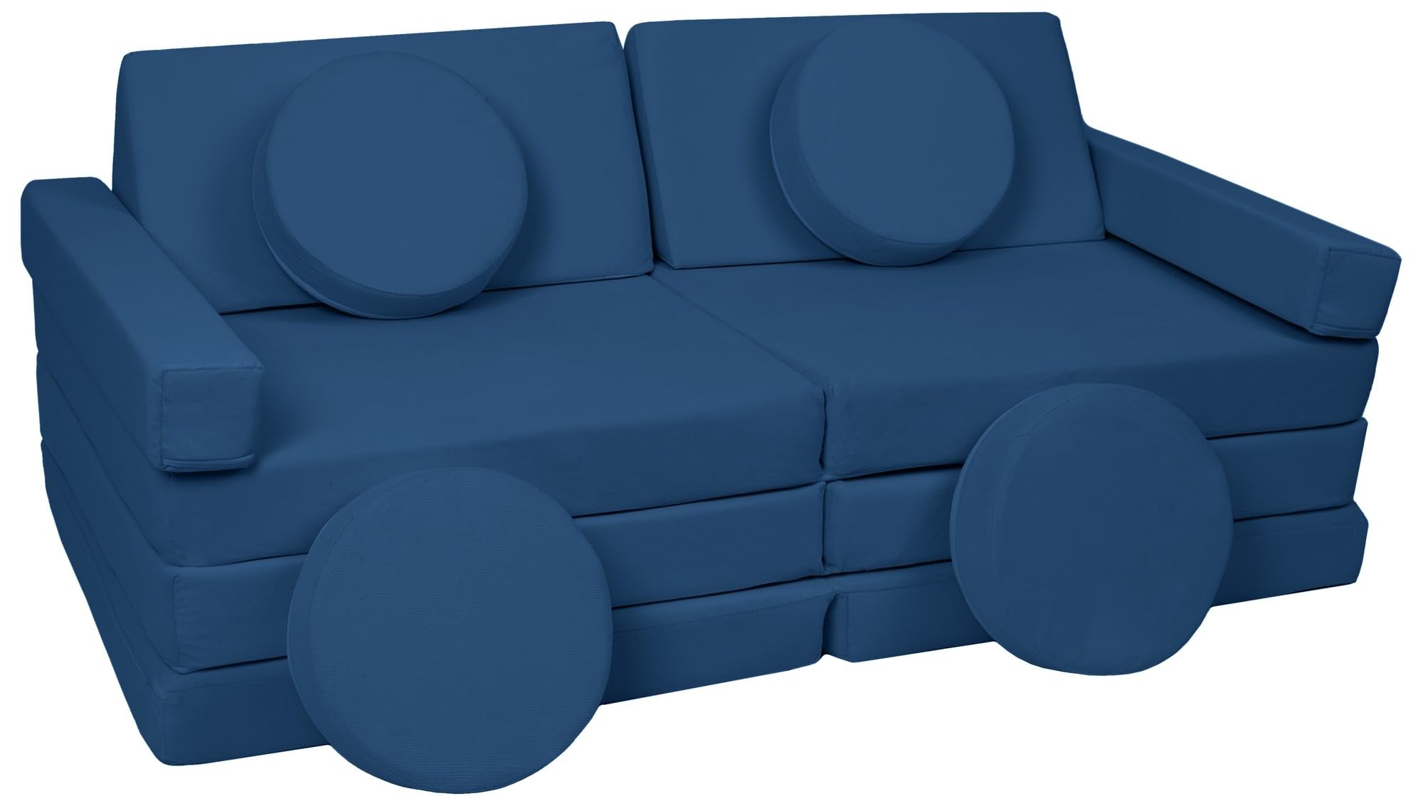 Velinda Modular kids sofa, car with steering wheel, playset, convertible, foam blocks (colour: navy)