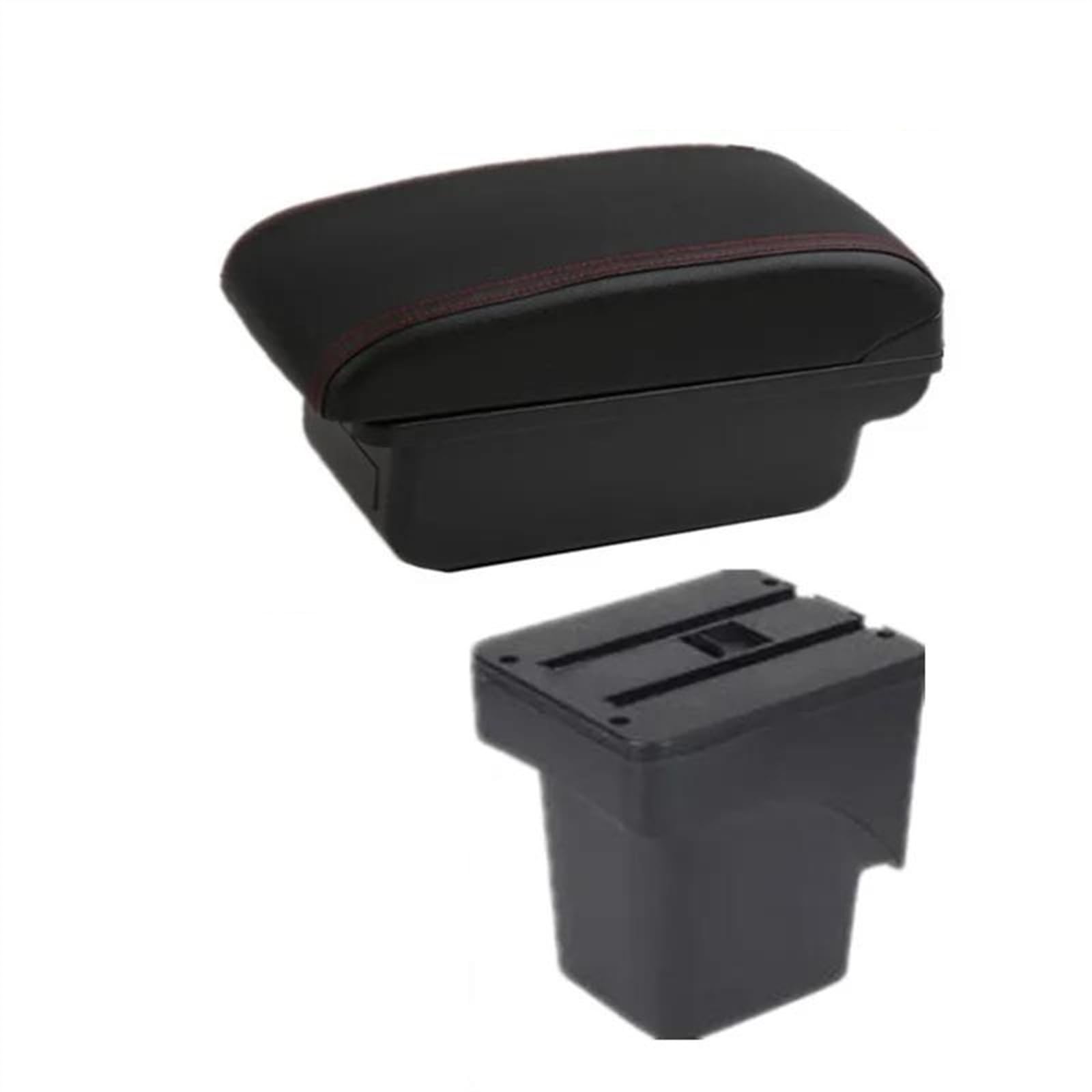 NOHEEU Car Armrest Centre Box Storage Support Arm Interior Retrofit Accessories For Focus 2 Mk2(A1 red line No USB)
