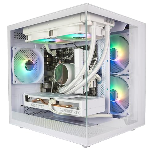 ionz Gaming PC – Desktop Computer, Ryzen 5 5600, NVIDIA RTX 5060,16GB RAM 1TB NVme SSD, 240mm AIO, Windows 11, 600W 80+ PSU, WiFi, (KZ 900, White)