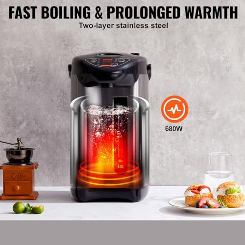 Image of VEVOR Hot Water Dispenser, Adjustable 4 Temperatures Water Boiler and Warmer, 304 Stainless Steel Countertop Water Heater, 3-Way Dispense for Tea, Coffee and Baby Formula, 3L /102 oz