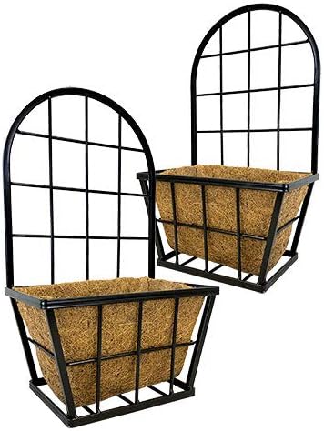 Panacea 81437 Modern Farmhouse Wall Planters with Trellises, 11.5 W, Pack of 2