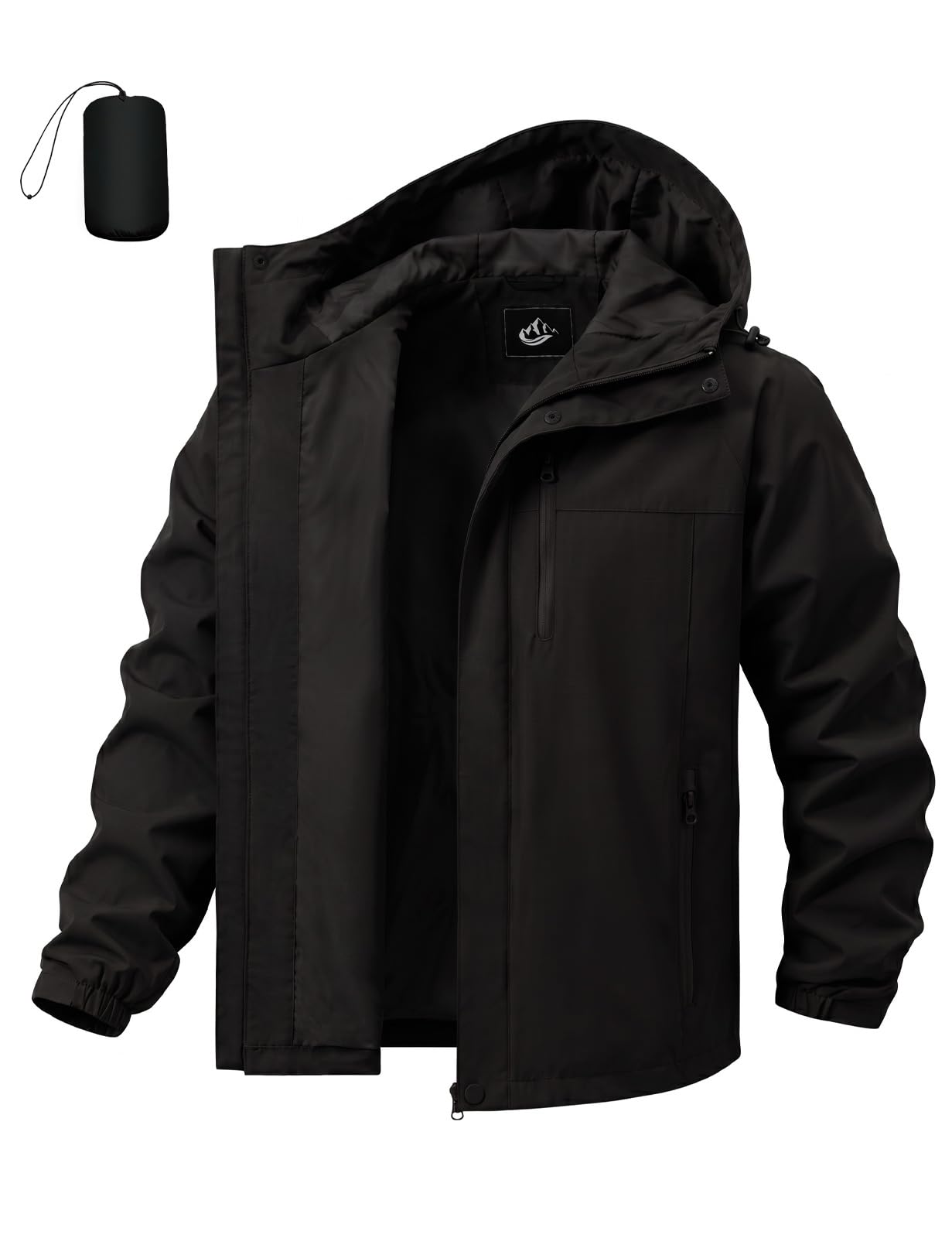 heekpek Regenjacke Herren Wasserdichte Jacke Packbare Outdoorjacke Leichte Regenmantel Softshelljacke Windbreaker Regenjacke mit Mehrfachtaschen