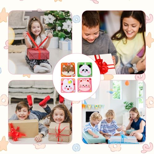 Image of 4Pcs Creative Sewing Kit for Kids, Hand Embroidery Kit for Beginners with Cute Animal Designs, Stitching Kit for Children, Fun DIY Craft Activity for Skill Development (Pink Pink)