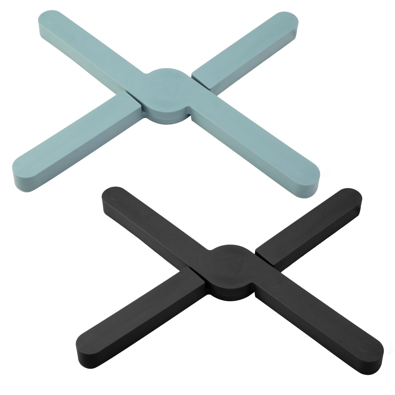 Jiozermi 2 Pack Foldable Silicone Trivets， Non-Silp Kitchen Trivet Pad Hot Pot Holder for Kitchen Table Hot Pots and Pans