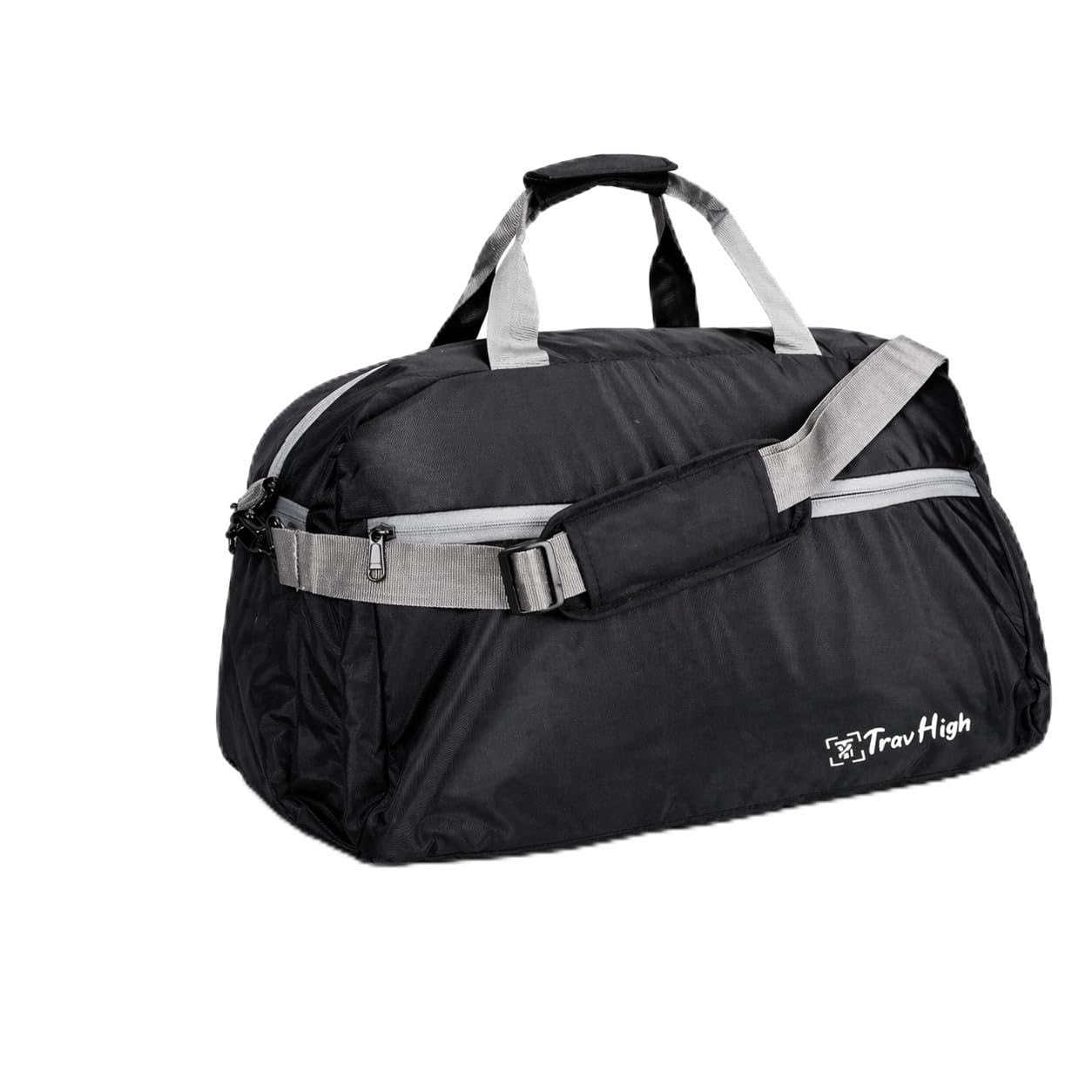 Aaron INC Polyester Waterproof Travel Duffle Bag Organizer Men and Women Luggage Storage Bag 45 Liter with Handle Zipper Closure Handbag Blac-picture-55