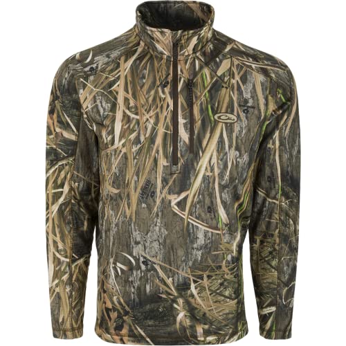 Drake Waterfowl Breathelite 1/4 Zip Camo Pullover Shadowgrass Habitat Medium