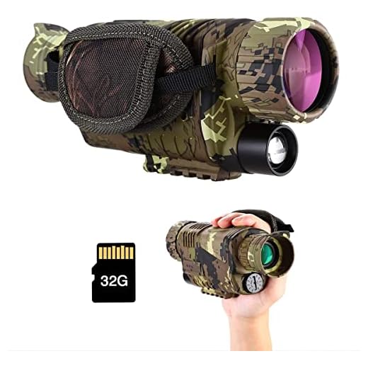 BOBLOV Digital Night Vision Monocular 5x8 Optics Scope Night Vision Infrared Monoculars with 16GB Card for Hunting Observe (P15 with 16G Card)