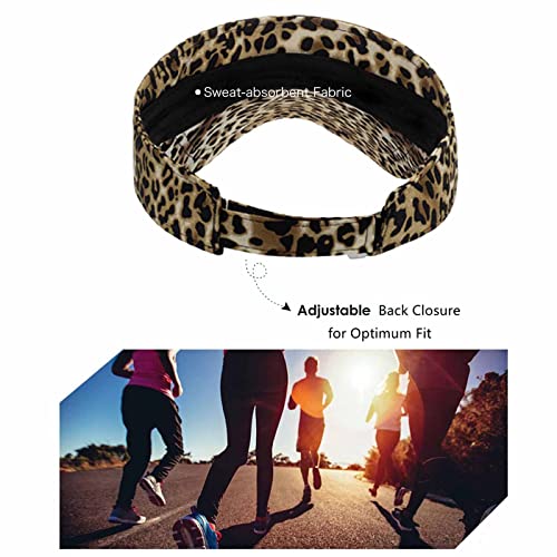 Azj Sun Visor Hats For Women Men Adjustable Uv Protection Outdoor Sports Golf Running Sun Caps (1-Leopard) #TOP2