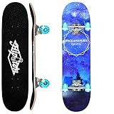 Hipoten スケートボード 8層のカナダのカエデ材スケボーとアップグレードタイヤ31インチ 高精度 集中力や平衡感覚育成 スケボー初心者に 大人/若者/子供用