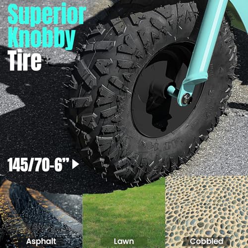 Image of Mini Dirt Bike, 99 CC Gas Powered Mini Bike 4 Stroke Pit Bikes with Led, Off Road Mini Bikes for Kids and Adult, Dirtbike Motorcycle Max Load 200 Lbs, Speed 34.5 KM /H, Easy Pull Start (Teal)