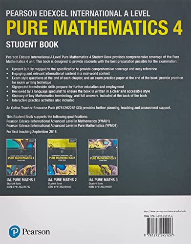 Pearson Edexcel International A Level Mathematics Pure 4 Student Book