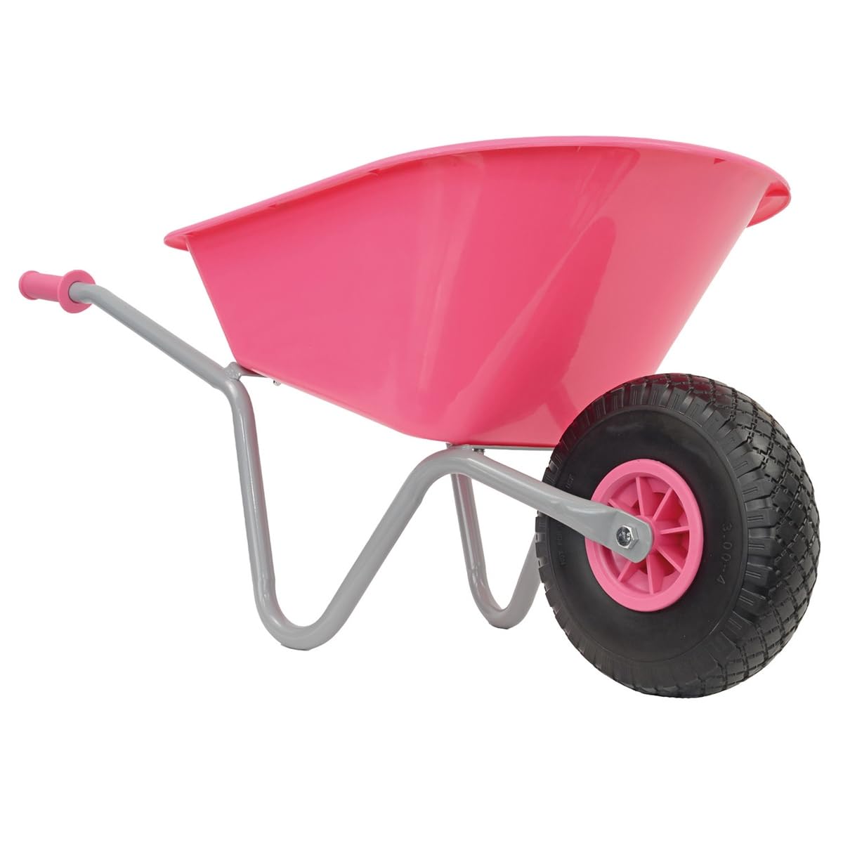 Matrix Kinderschubkarre hohe Qualität 40kg Schubkarre Kinder rosa pink Garten Vollgummirad | Kinder ab 3 | belastbar bis 40kg | leicht, sicher & stabil | einteiliger Rahmen | 20l Mulde