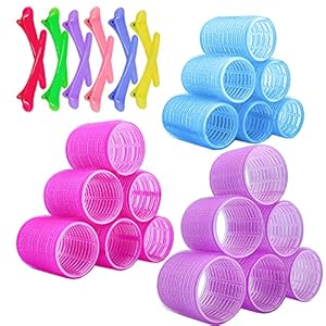 KHTD-Hair-Rollers-for-Medium-Long-Hair3-Size-18-Pcs-Self-Grip-Hair-Curlers-for-Long-Hair-with-12-Pcs-Duckbill-ClipsDIY-Curly-Hairstyle-Jumbo-Size-Hair-Roller-Sets-6-Jumbo6-Large6-Medium KHTD Hair Rollers for Medium Long Hair,3 Size 18 Pcs Self Grip Hair Curlers for Long Hair with 12 Pcs Duckbill Clips,DIY Curly Hairstyle Jumbo Size Hair Roller Sets (6 Jumbo+6 Large+6 Medium)